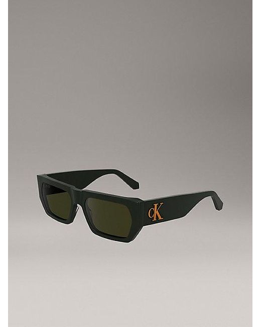 Calvin Klein Gray Jeans Modified Rectangle Sunglasses Ckj24625S