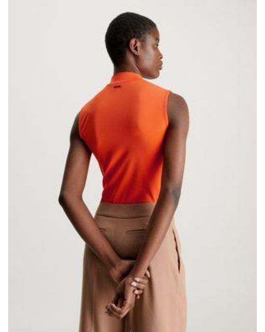 Body de punto elástico Calvin Klein de color Orange