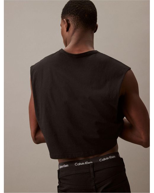 Calvin Klein Brown Intense Power Pride Cropped Muscle Tank for men