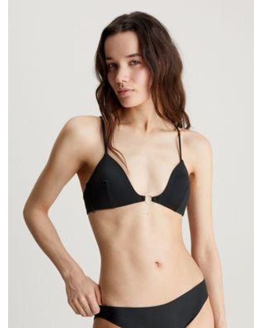 Calvin Klein Black Vorgeformtes Triangel Bikini-Top - Core Solids