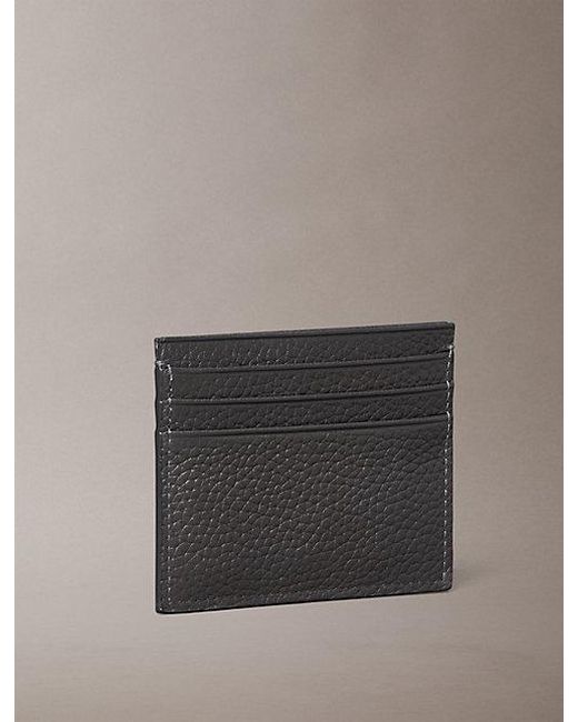 Calvin Klein Gray Leather Rfid Foil Logo Cardholder for men