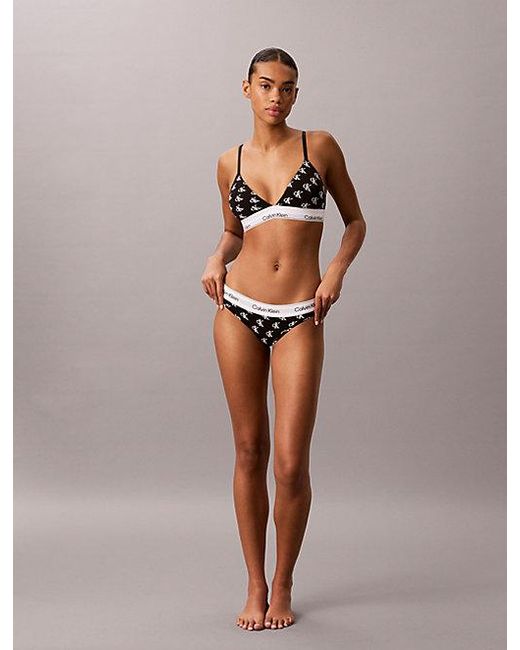 Calvin Klein Multicolor Lightly Lined Triangle Bralette Icon Cotton Modal