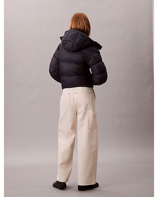 Calvin Klein Blue Jeans Short Down Puffer Jacket