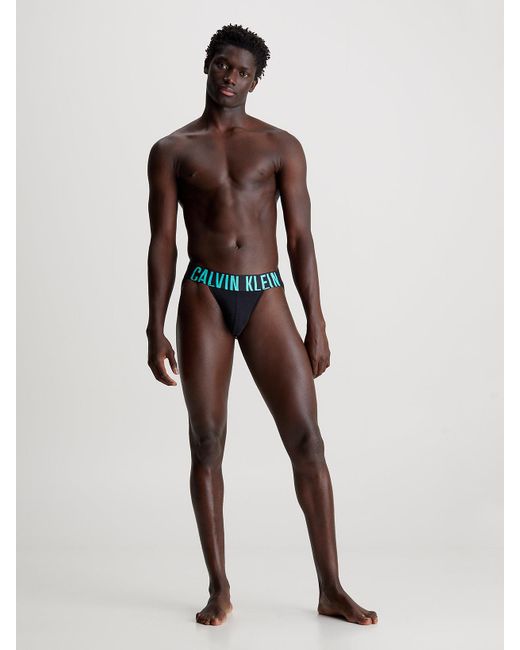 Calvin Klein Black 3 Pack Jock Straps - Intense Power for men