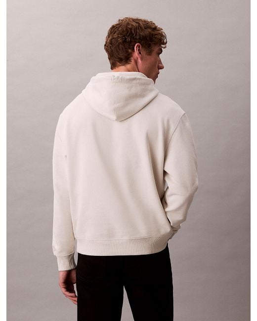 Felpa Con Cappuccio Monogram Taglio Relaxed di Calvin Klein in Natural da Uomo