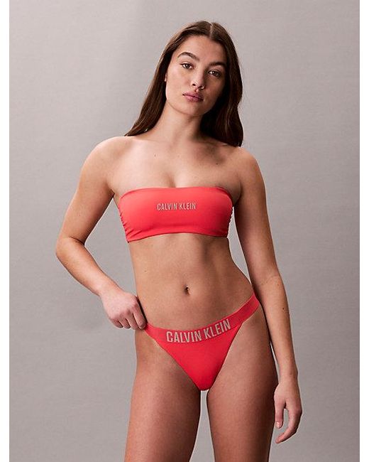 Calvin Klein Red Bandeau Bikini Top Intense Power