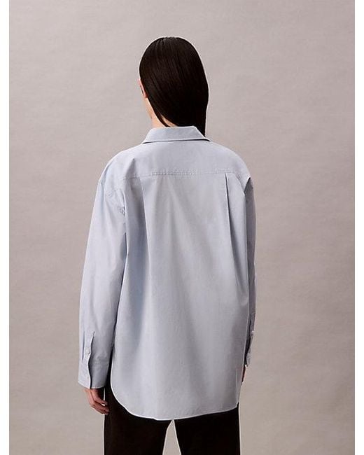 Calvin Klein Gray Jeans Poplin Relaxed Button Up Shirt