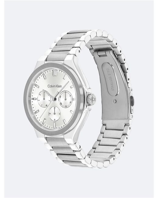 Calvin Klein White Multifunction Integrated Link Bracelet Watch