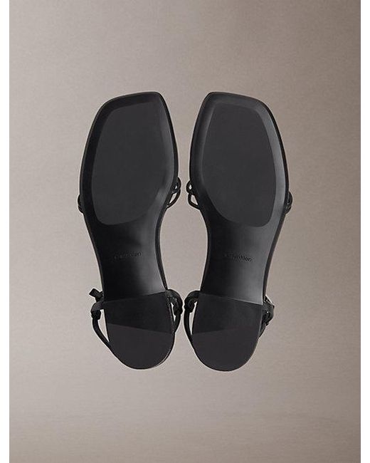 Calvin Klein Gray Ck Provence Square Toe Flat Sandals