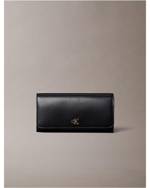 Calvin Klein Black Monogram Hardware Long Wallet