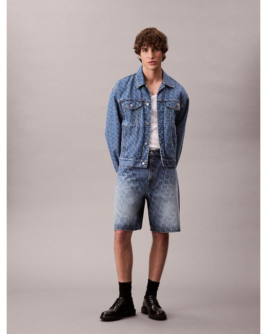 Short 90's Avec Logo Monogramme Calvin Klein pour homme en coloris Blue