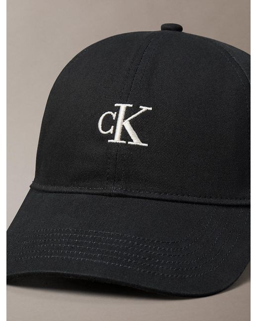 Calvin Klein Black Embroidered Monogram Baseball Cap