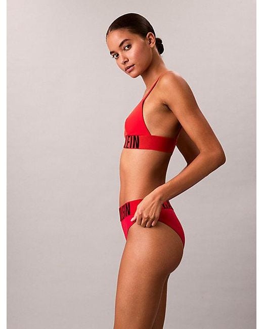 Calvin Klein Red Bikini Bottoms Intense Power