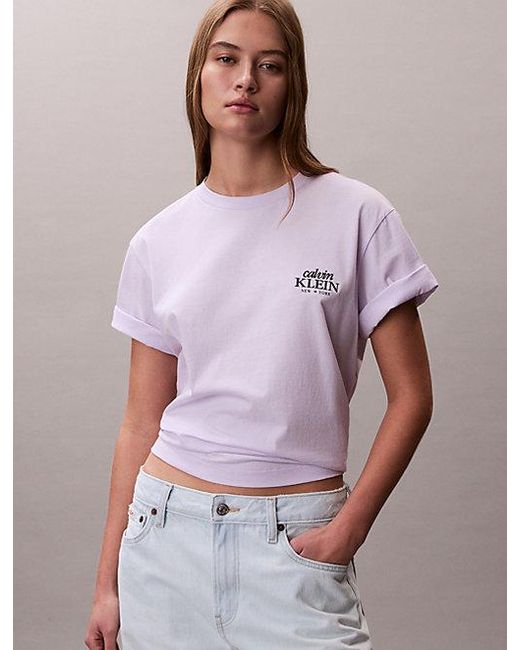 Calvin Klein Multicolor Jeans Relaxed Embroidered Logo T-Shirt