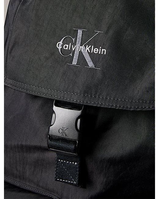 Calvin Klein Nylon Rugzak Met Monogram-Logo En Klep Bovenop in het Black voor heren