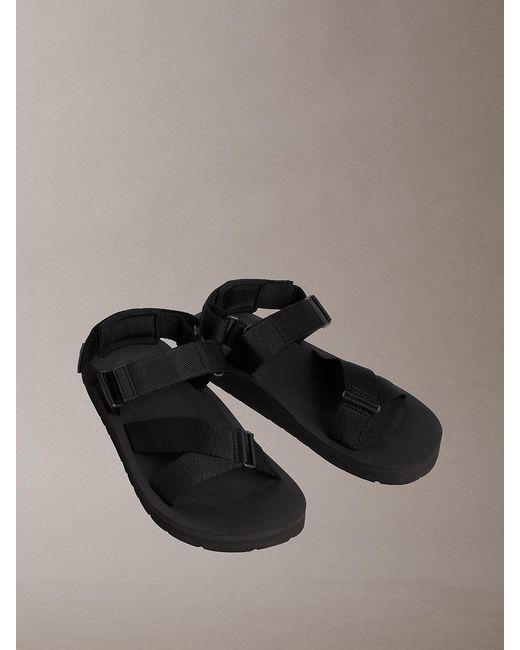 Calvin Klein Black Adjustable Webbing Sandals for men