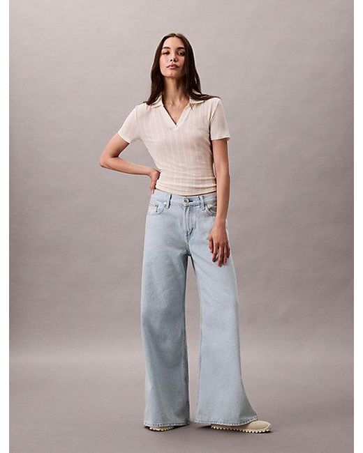 Calvin Klein Ultra Wide Leg Jeans in het Gray