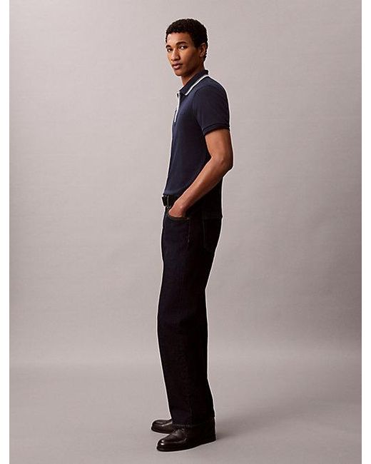 Calvin Klein Multicolor Slim Cotton Zip Polo Shirt for men