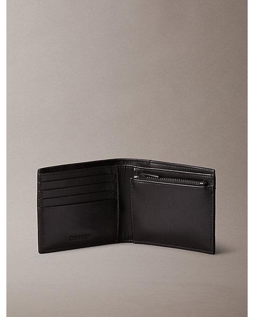Calvin Klein Gray Croc Embossed Billfold Coin Wallet for men
