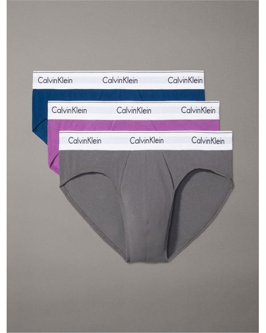 Calvin Klein Multicolor Modern Cotton Stretch 3 Pack Hip Brief for men