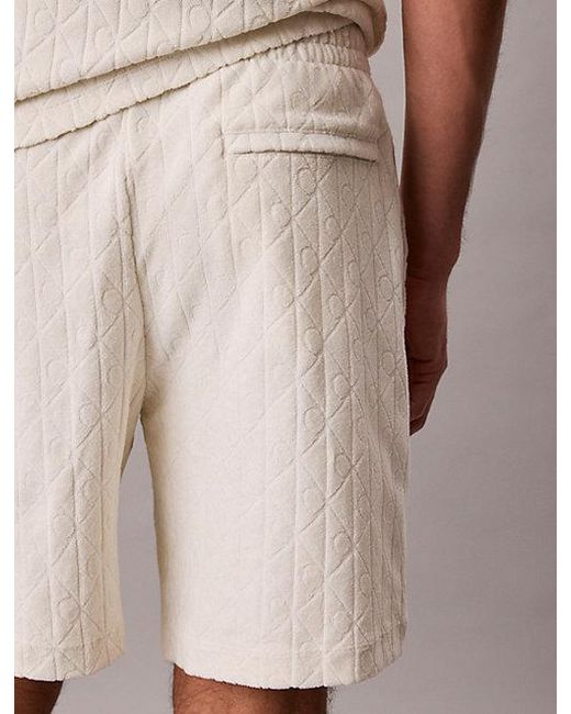 Calvin Klein Natural Jeans Emblem Logo Towelling Shorts for men