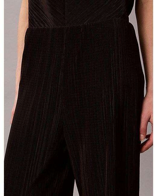 Calvin Klein Black Plisse Pull On Lounge Trousers