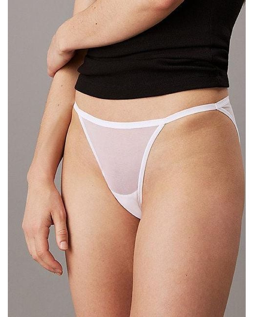 Calvin Klein Doorzichtige Mesh Bikinislips in het White