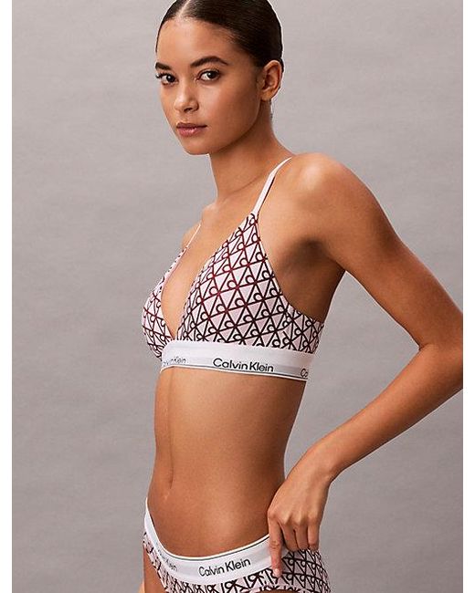 Calvin Klein Multicolor Lightly Lined Triangle Bralette Icon Cotton Modal