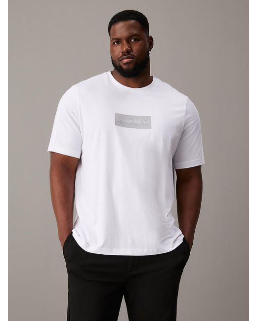 Calvin Klein White Plus Size Cotton Logo T-shirt for men
