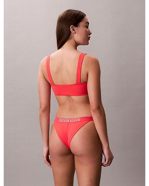 Calvin Klein Red Bandeau Bikini Top Intense Power