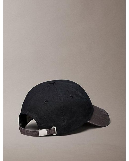 Calvin Klein Black Canvas Logo Embroidery Adjustable Cap for men