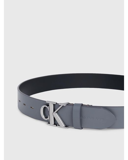 Calvin Klein Gray Leather Belt for men
