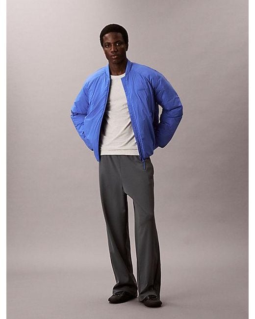Calvin Klein Blue Sport Commuter Bomber Jacket for men