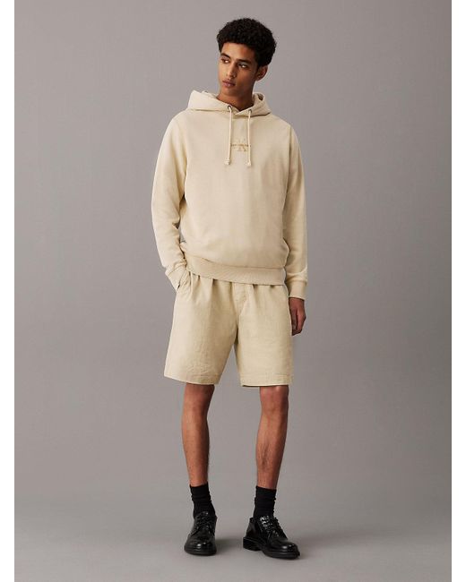 Short en coton texturé Calvin Klein pour homme en coloris Natural