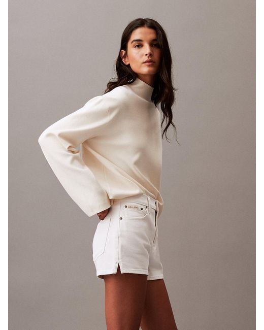 Mini-short en jean taille haute Calvin Klein en coloris Natural