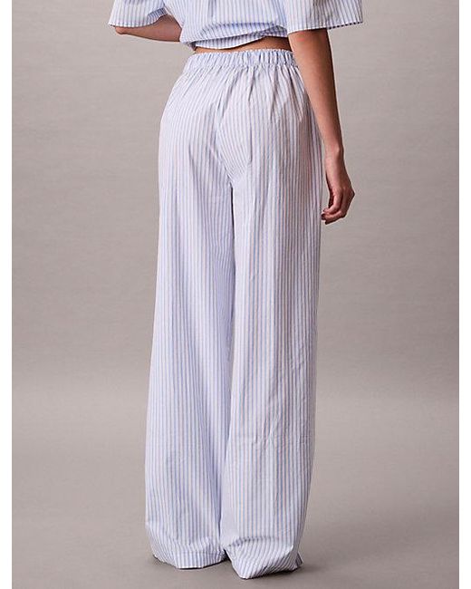 Calvin Klein Purple Pyjama Pants Cotton Poplin