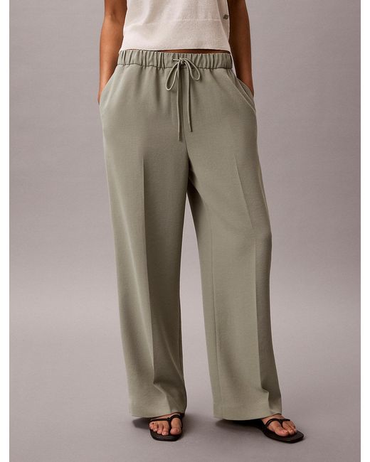 Calvin Klein Natural Soft Twill Drawstring Trousers