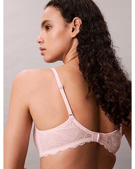 Calvin Klein Pink Full Coverage Bra Sensual Stretch Lace