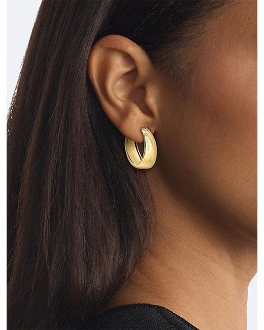 Calvin Klein White Jeans Sculpted Wide Hoop Earrings