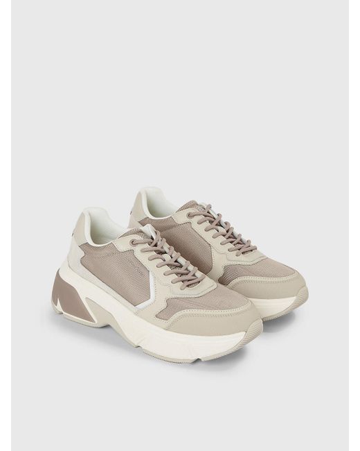 Calvin Klein Natural Leather Chunky Trainers for men