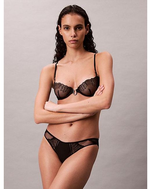 Calvin Klein Black Bikini Briefs Ck Geo Lace