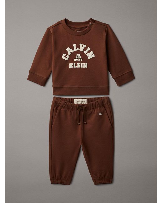 Tuta Da Jogging Con Logo Neonato di Calvin Klein in Brown