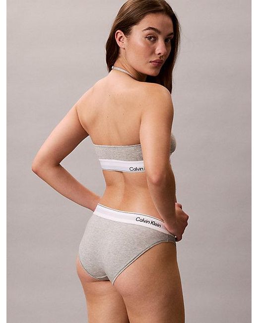 Calvin Klein Brown Unlined Halter Bralette Icon Cotton Modal