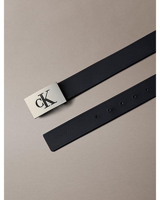 Calvin Klein Multicolor Full Grain Leather Logo Buckle Belt for men
