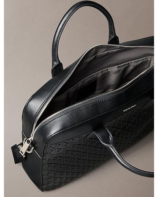 Calvin Klein Pendlertasche Mit Geprägtem Monogramm-Logo in Black für Herren