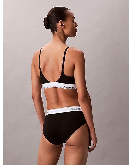 Calvin Klein Black Push Up Plunge Bra Icon Cotton Modal