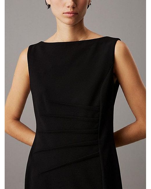 Calvin Klein Black Slim Gathered Dress