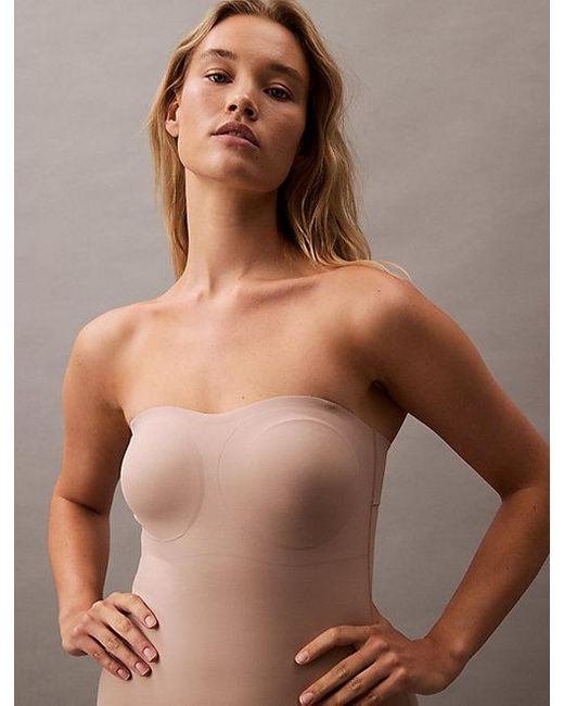 Calvin Klein Brown Shapewear Slip Dress Stay Put Stretch
