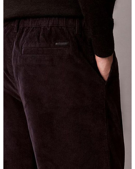 Calvin Klein Multicolor Jeans Corduroy Pleated Wide Leg Trousers for men