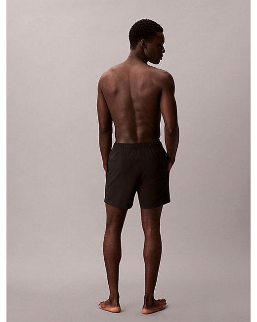 Calvin Klein Korte Zwembroek Met Trekkoord En Logo Tape in het Brown voor heren